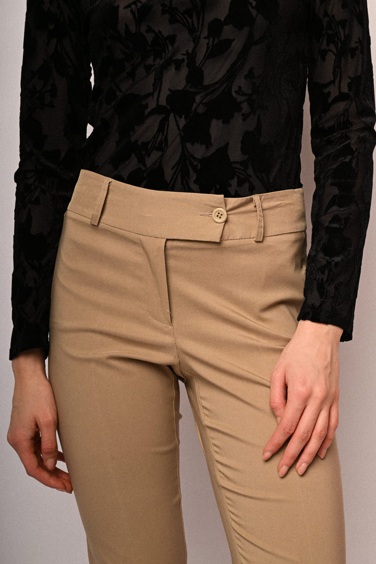 Viscose-blend slim-fit trousers