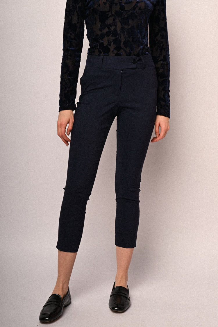 Viscose-blend slim-fit trousers