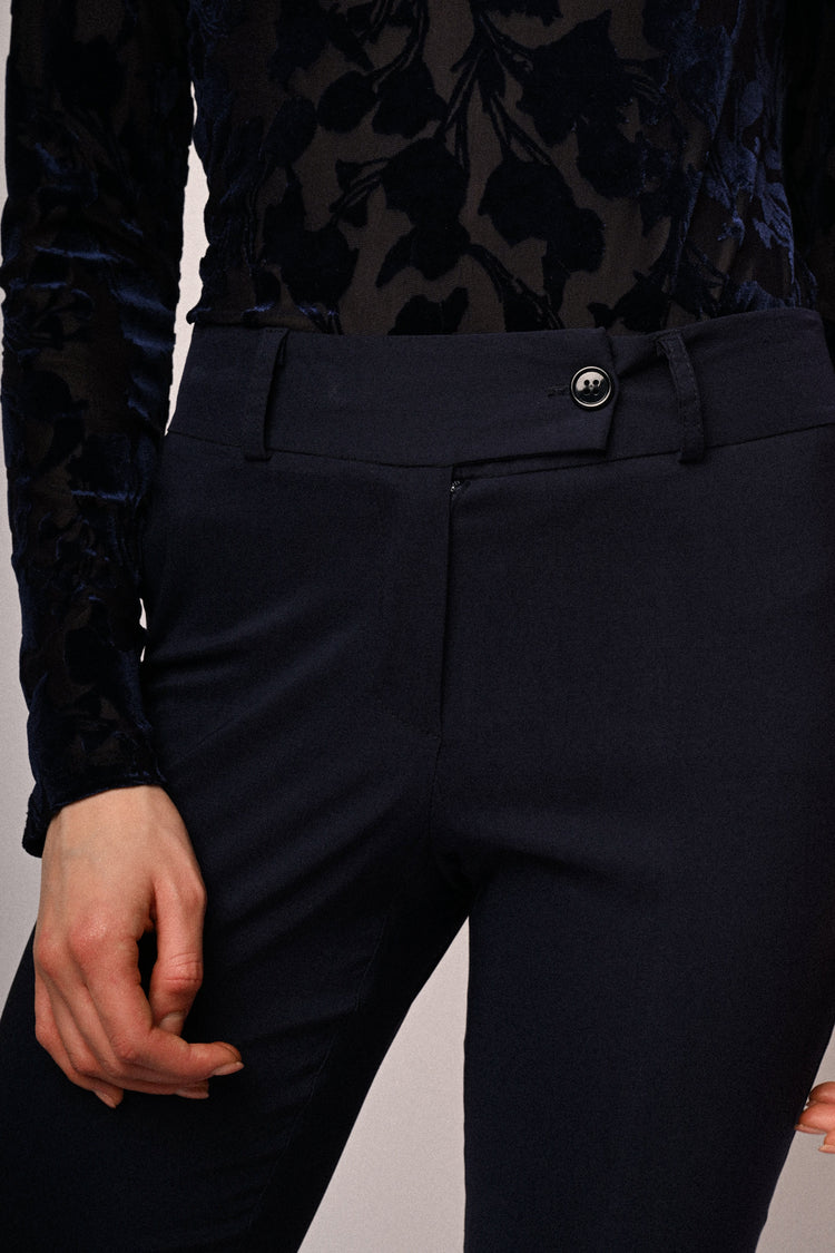 Viscose-blend slim-fit trousers
