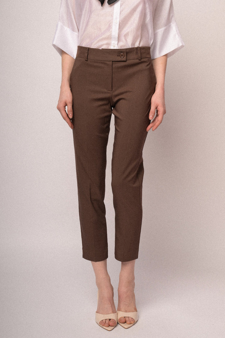 Viscose-blend slim-fit trousers