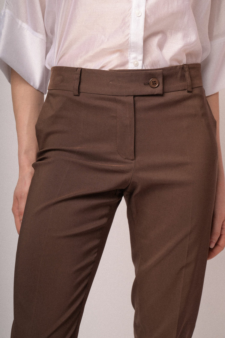 Viscose-blend slim-fit trousers