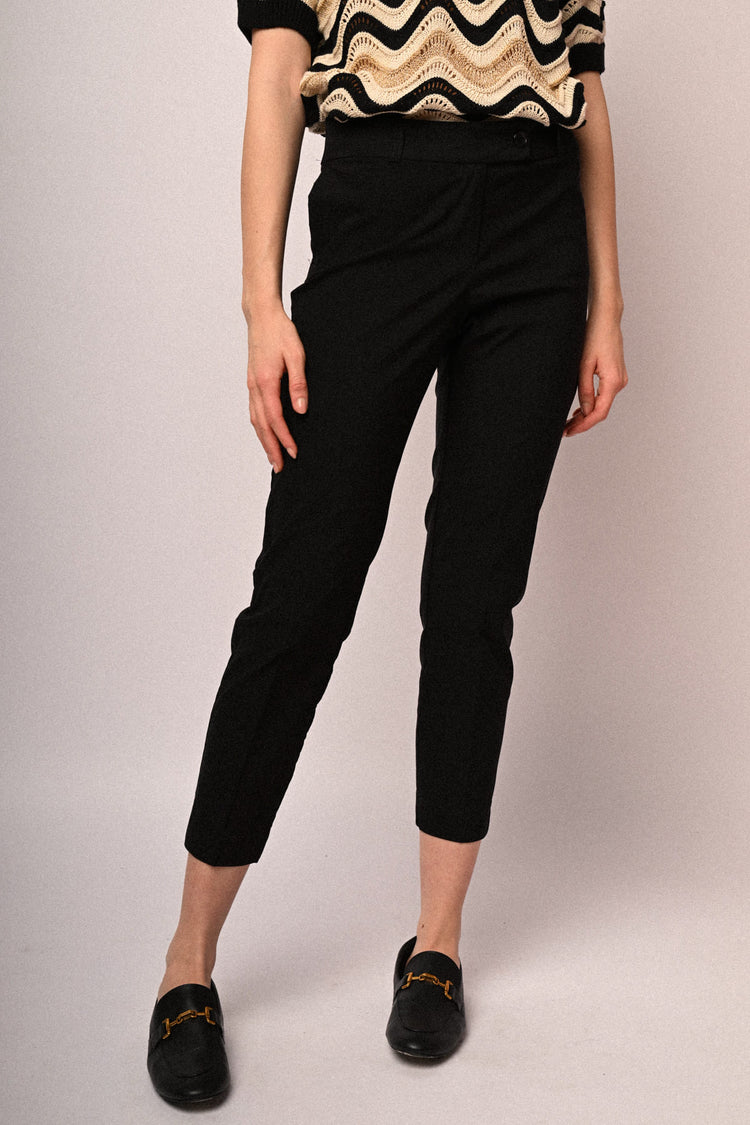 Viscose-blend slim-fit trousers
