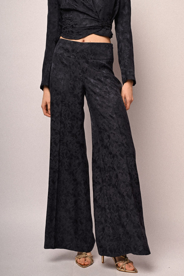 Jacquard wide-leg trousers