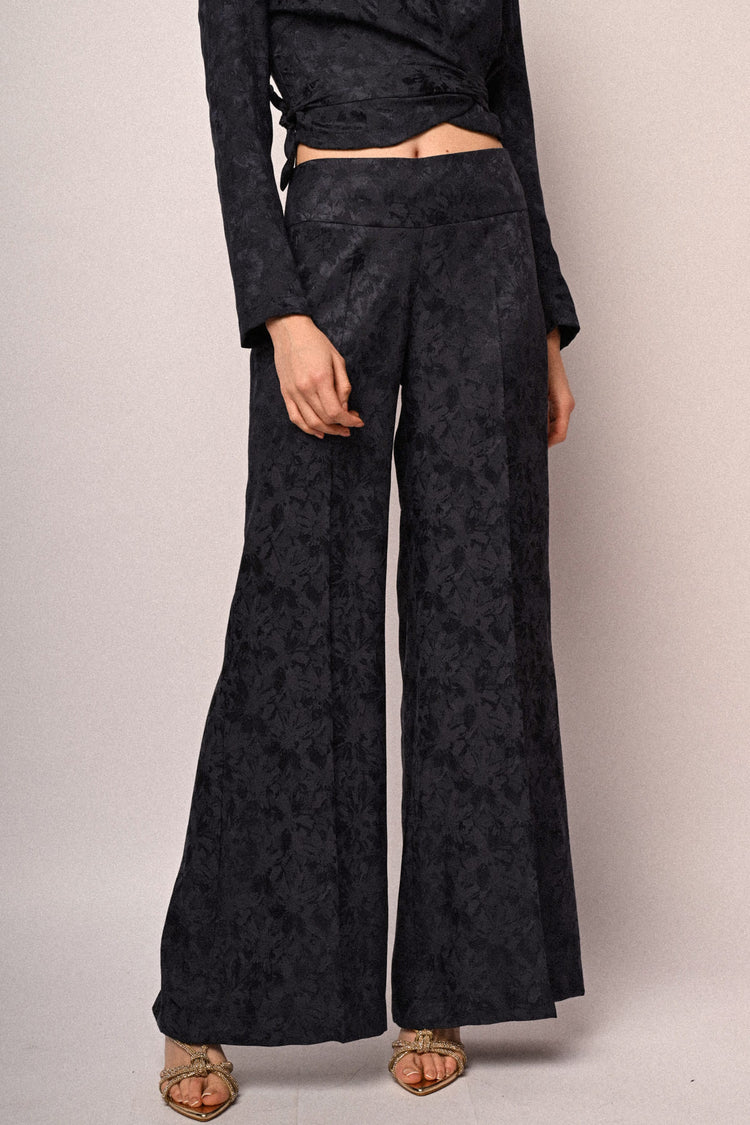 Jacquard wide-leg trousers