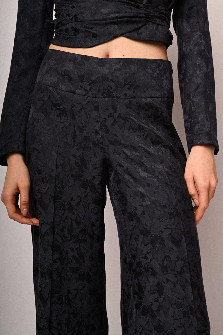 Jacquard wide-leg trousers