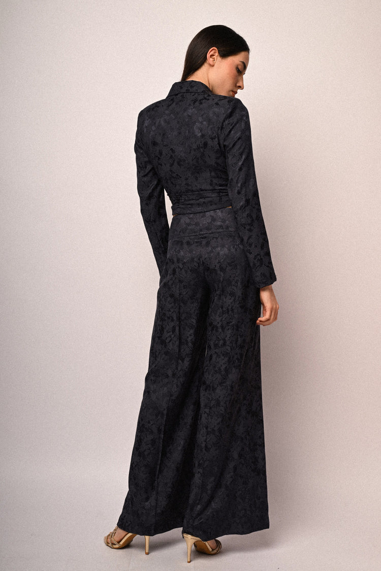 Jacquard wide-leg trousers