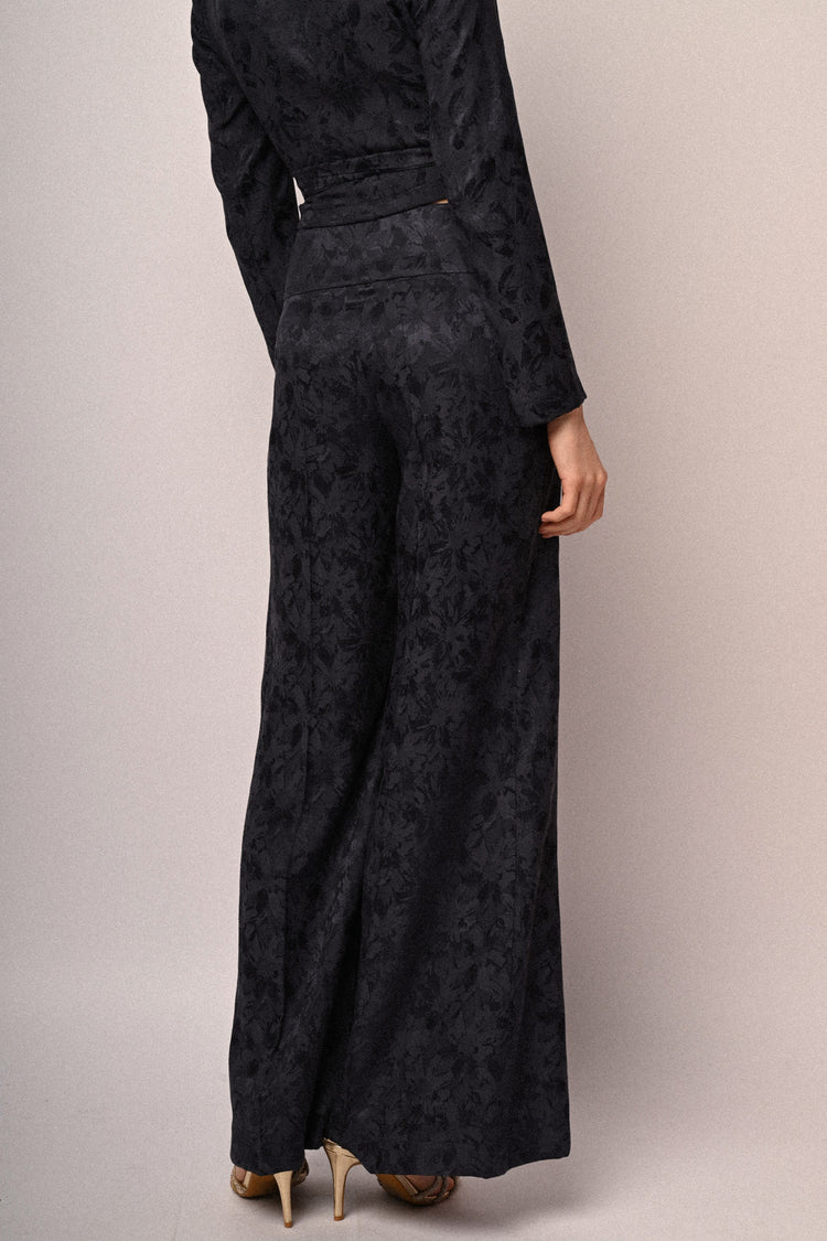 Jacquard wide-leg trousers