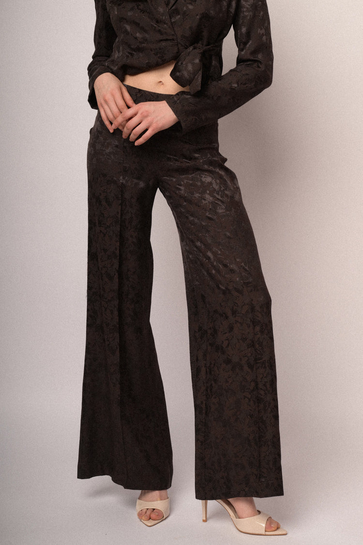 Jacquard wide-leg trousers