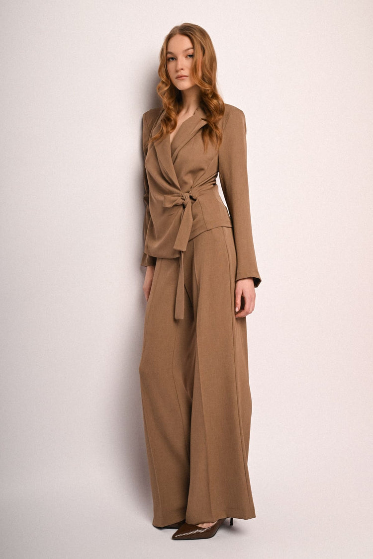 Ironed crease wide-leg trousers