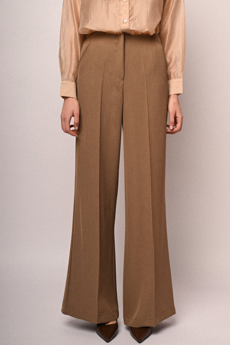 Ironed crease wide-leg trousers