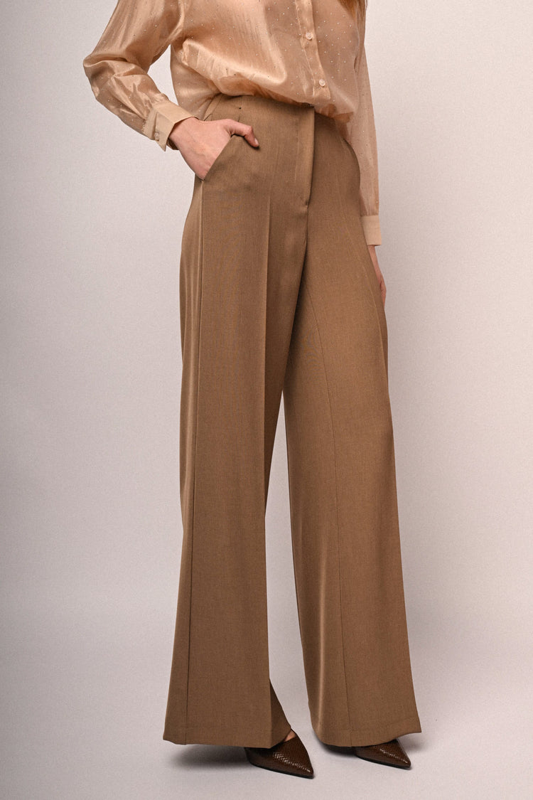Ironed crease wide-leg trousers