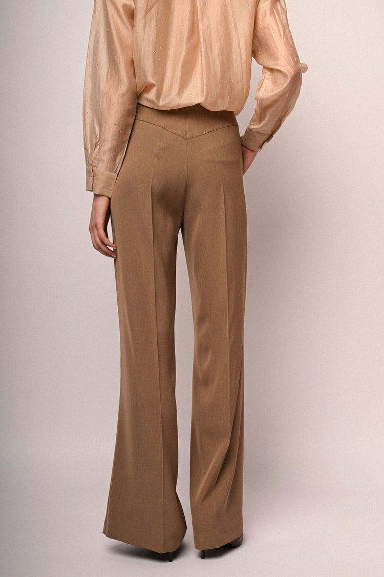 Ironed crease wide-leg trousers
