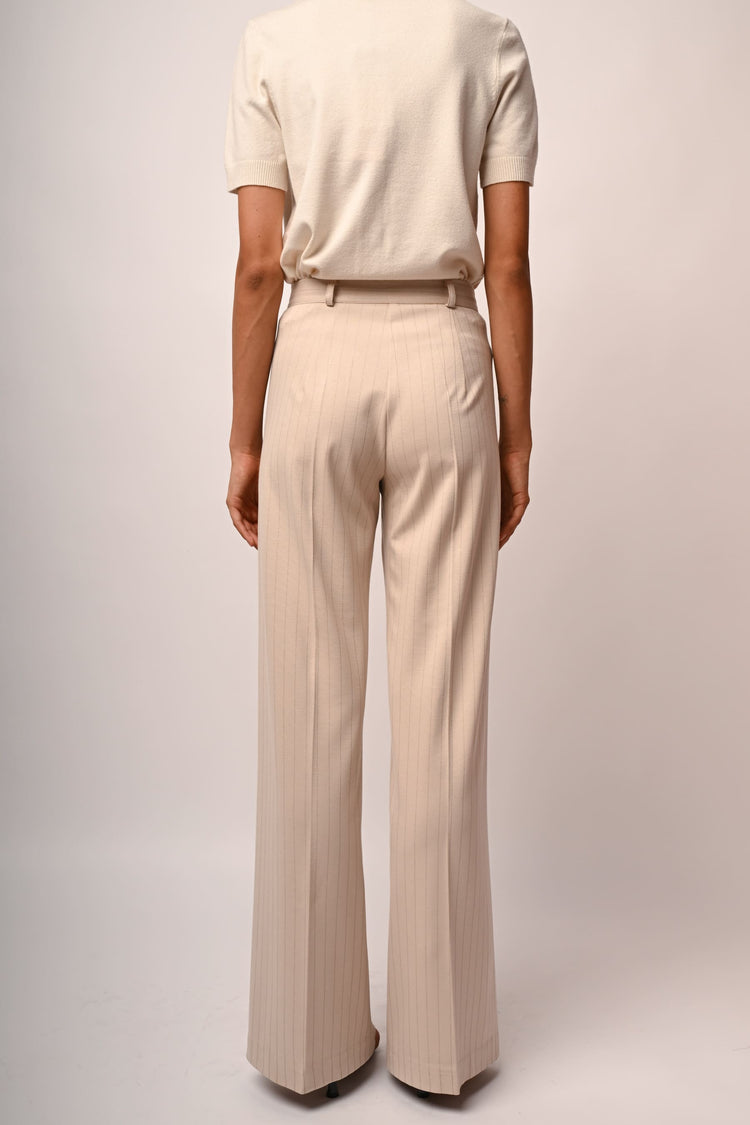 Glitter pinstriped wide-leg trousers