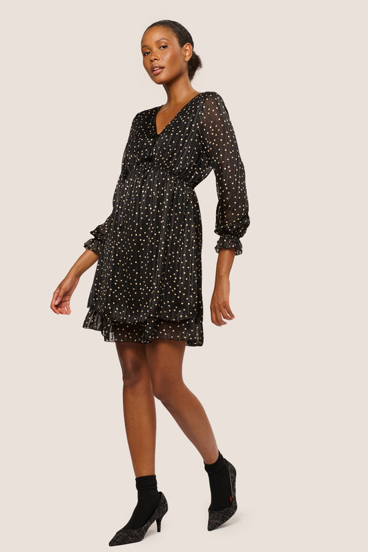 Bow-detail polka dot mini dress