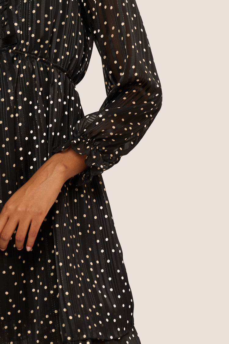 Bow-detail polka dot mini dress