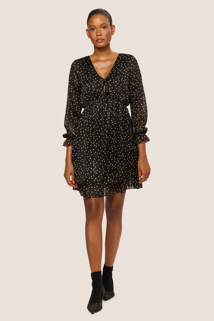 Bow-detail polka dot mini dress