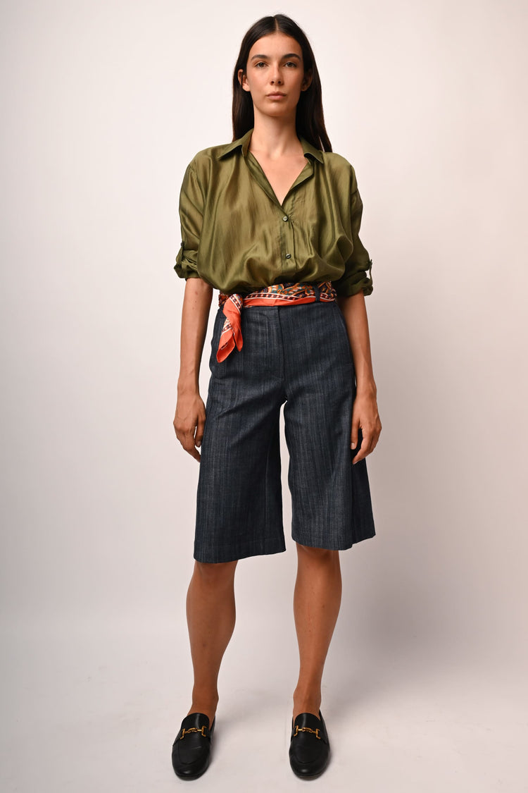 Denim-effect bermuda shorts