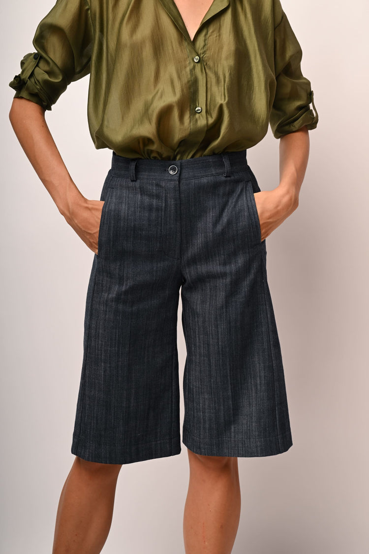 Denim-effect bermuda shorts