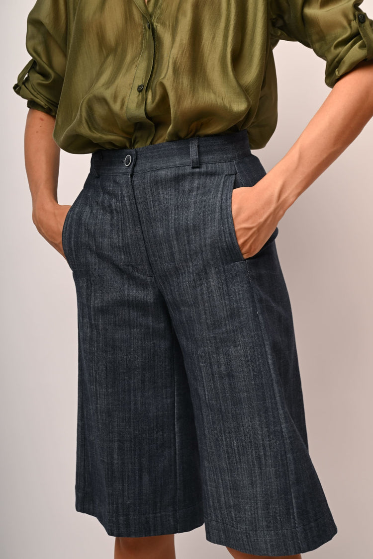 Denim-effect bermuda shorts