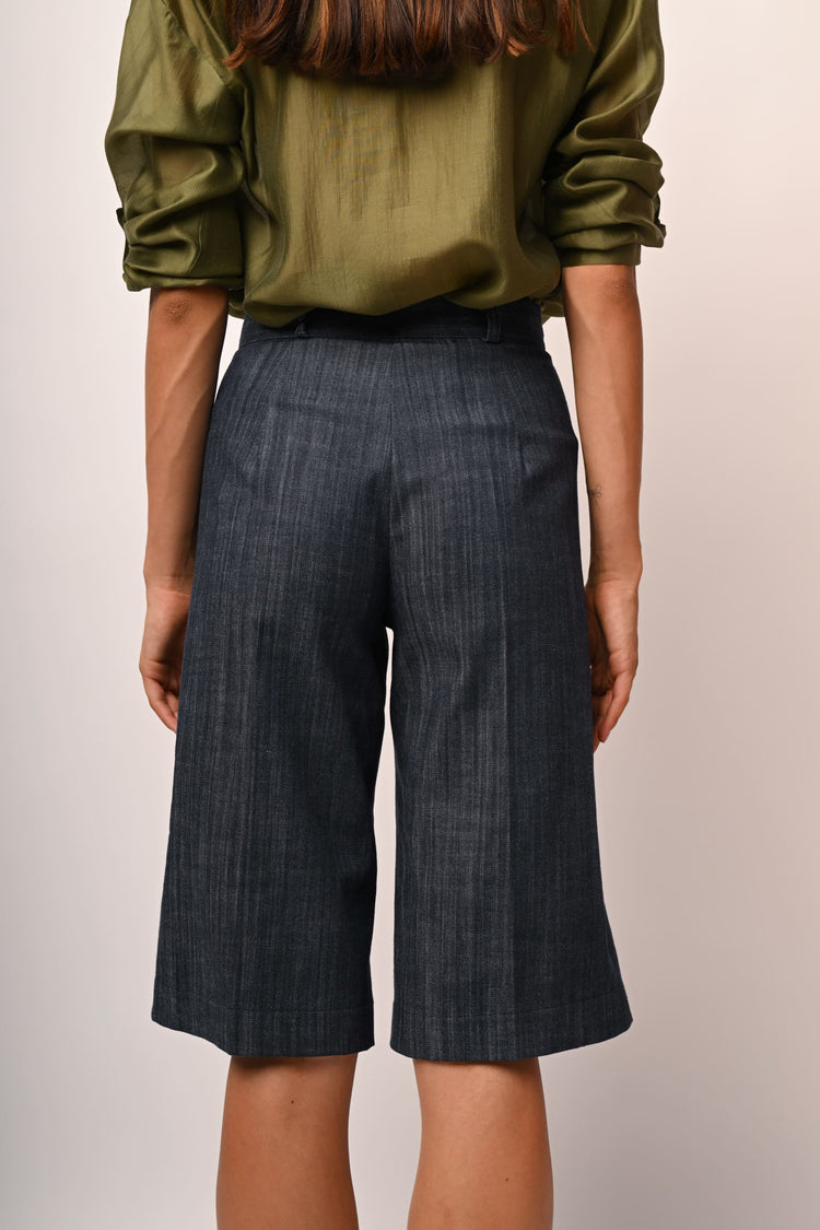 Denim-effect bermuda shorts