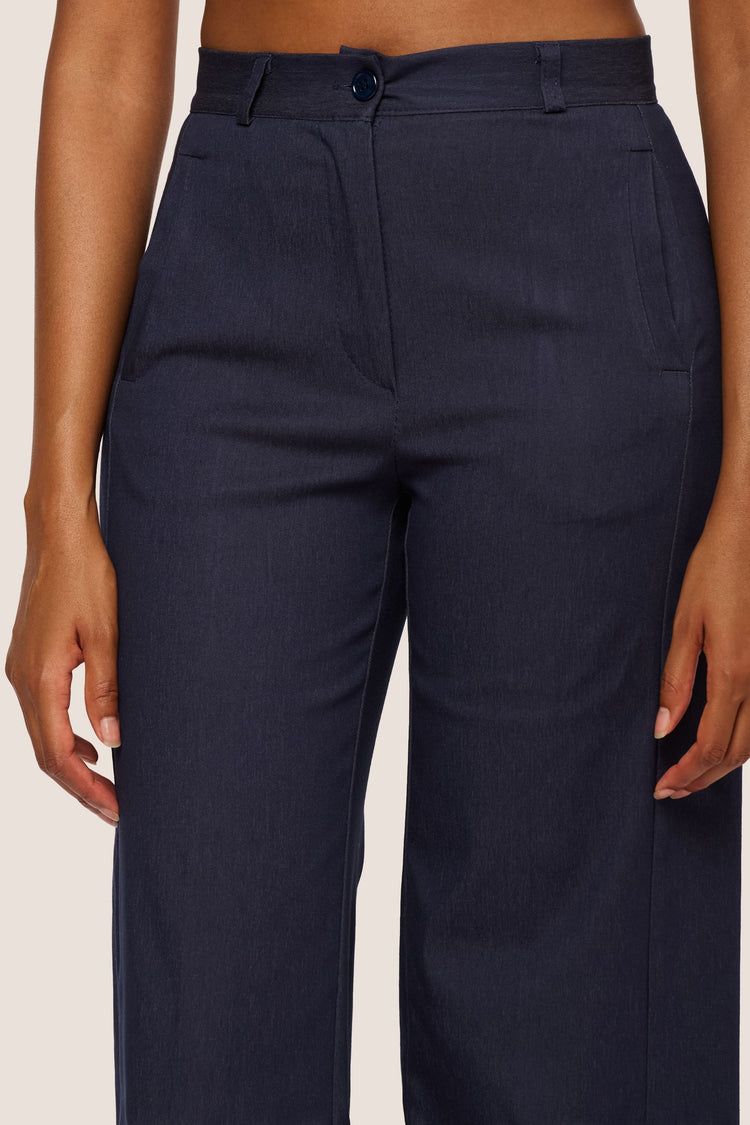 Viscose-blend wide-leg trousers