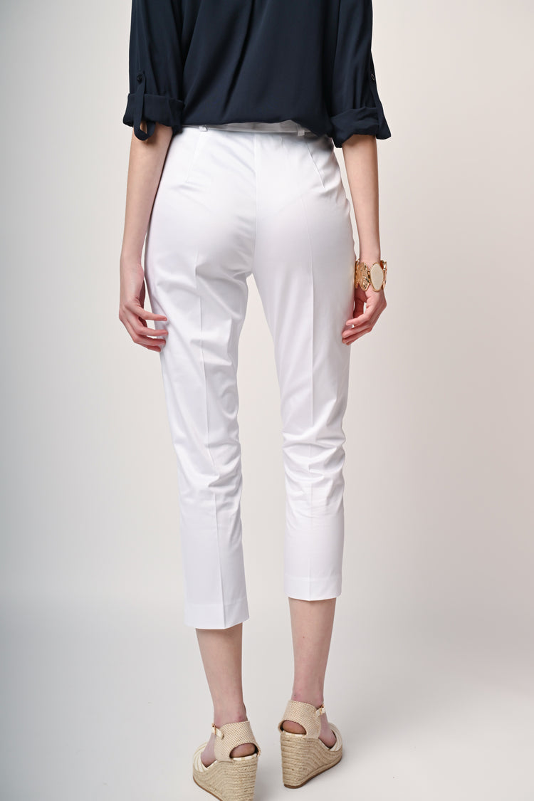 Stretch cotton cropped trousers
