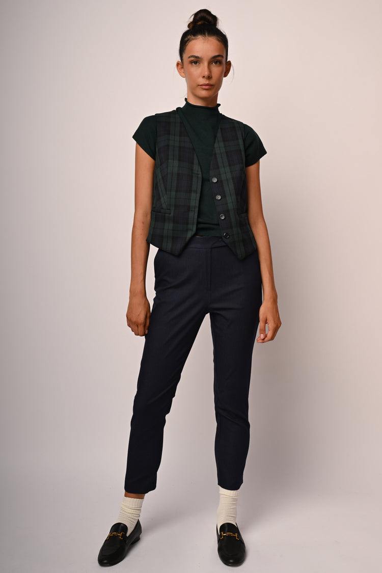 Viscose-blend slim-fit trousers