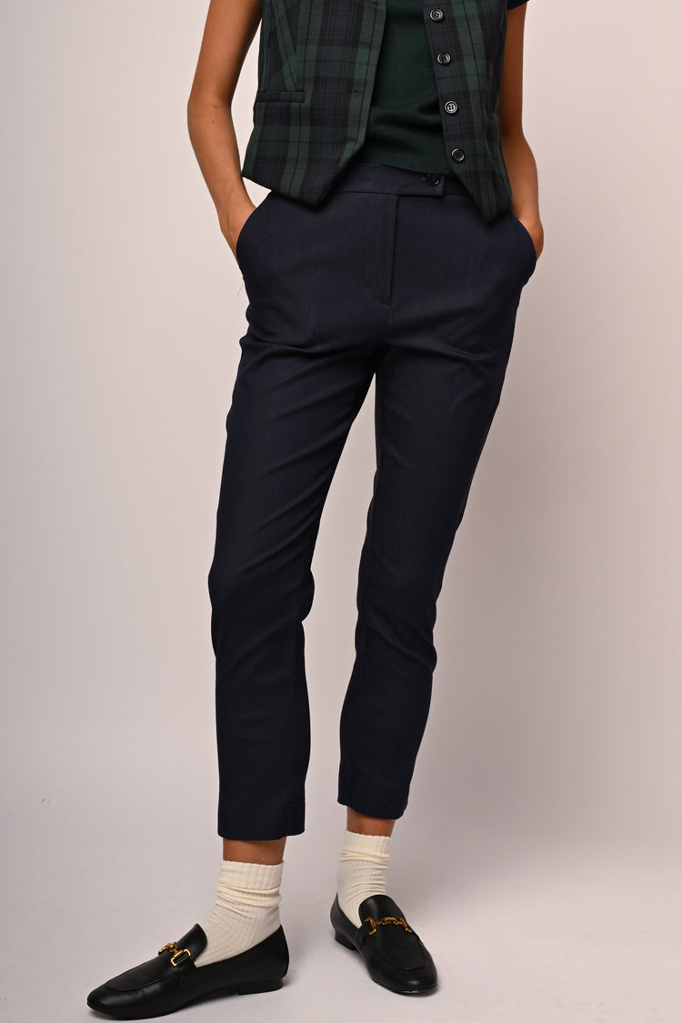Viscose-blend slim-fit trousers