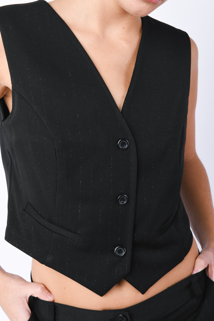 Lurex pinstriped waistcoat