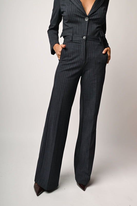 Pinstriped palazzo trousers