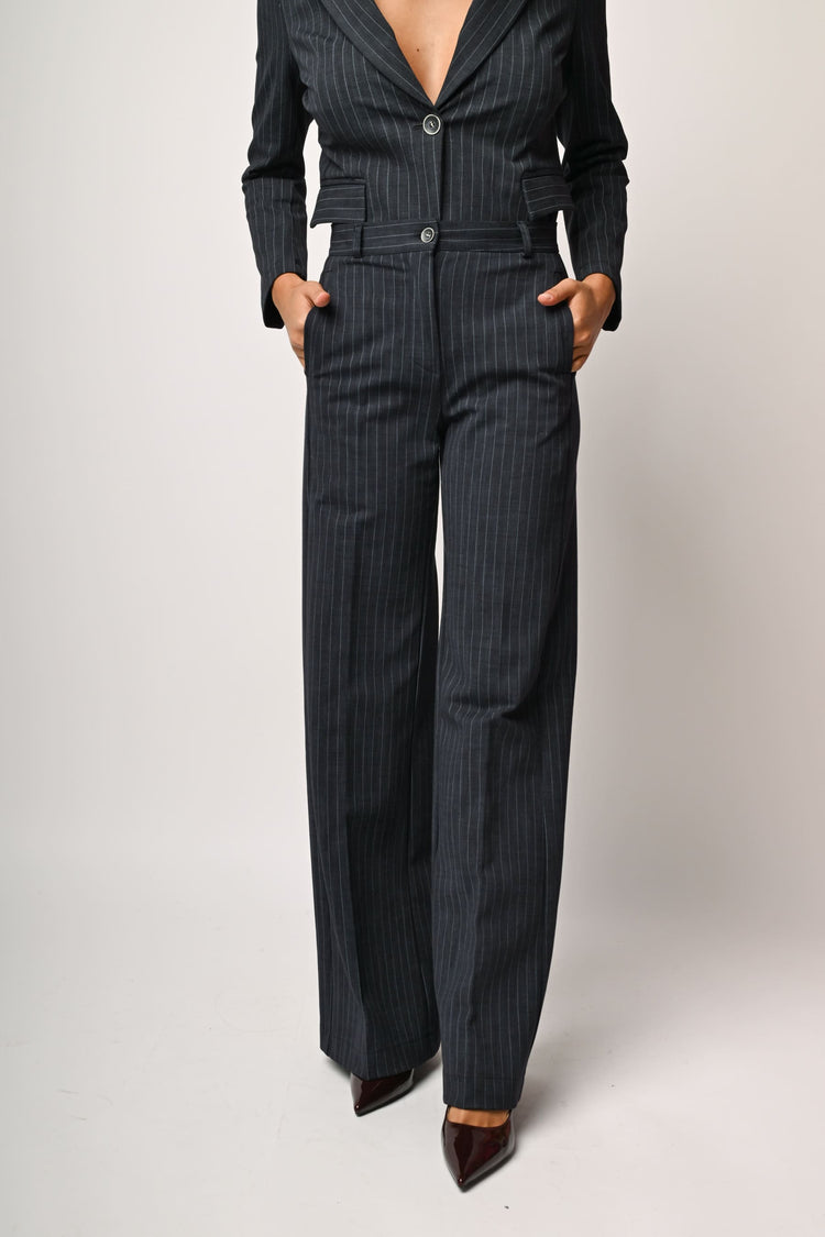 Pinstriped palazzo trousers