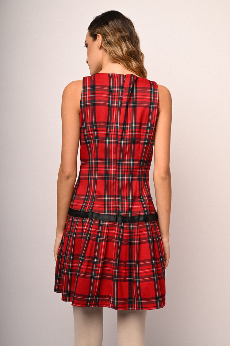 Tartan motif mini dress
