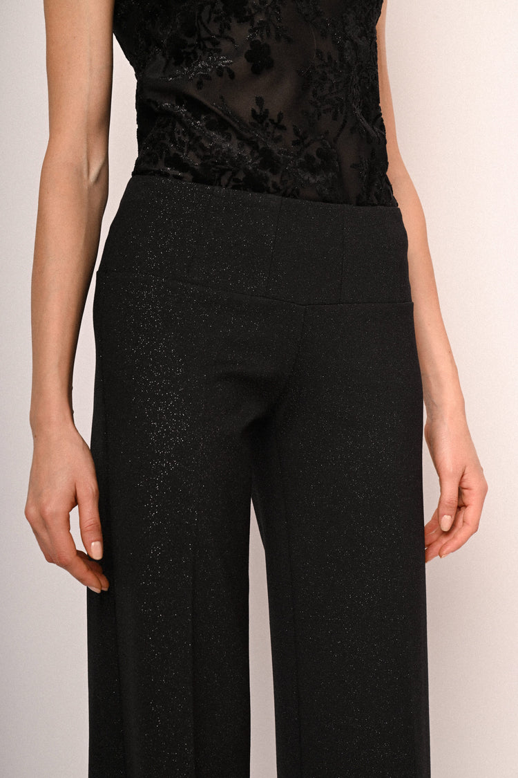 Glitter wide-leg trousers