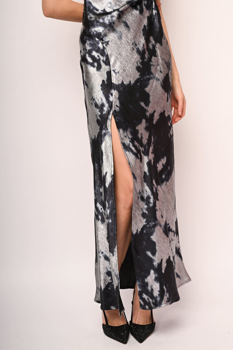Abito lungo halter con nodo