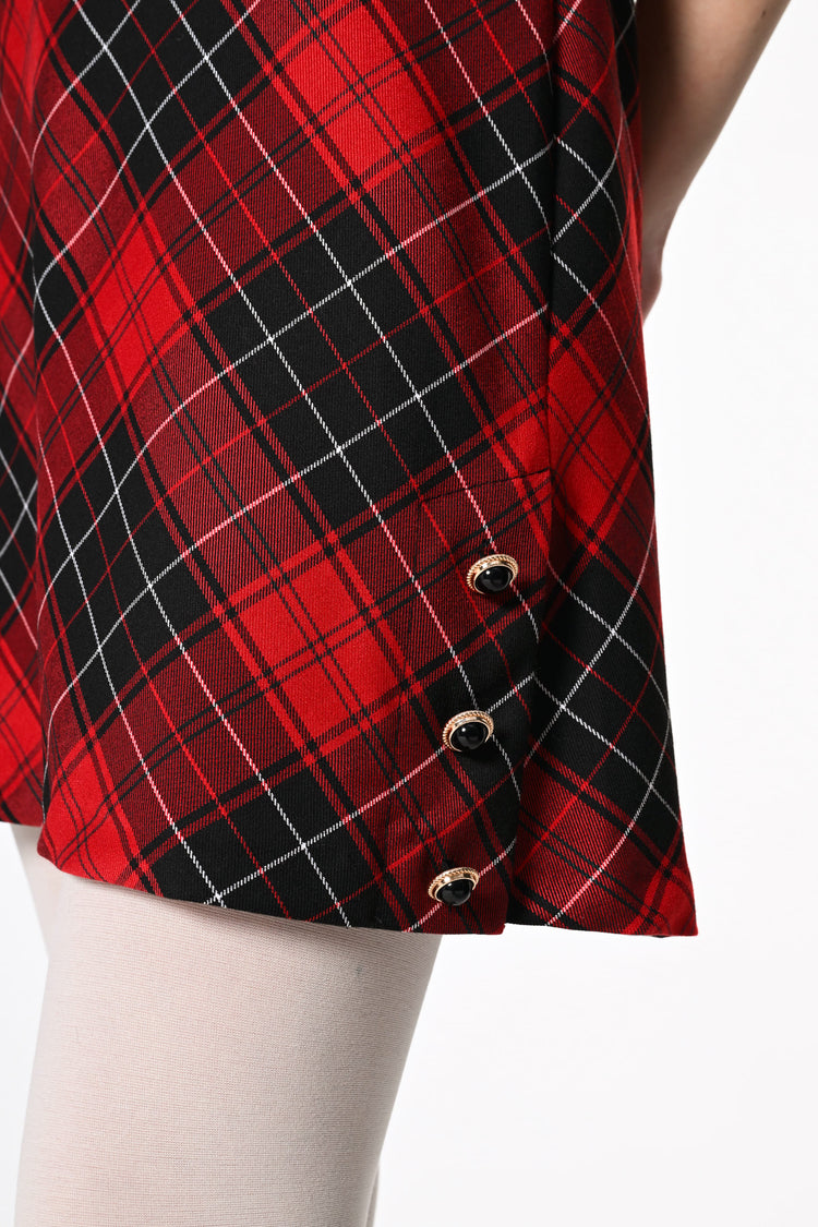 Tartan print mini dress
