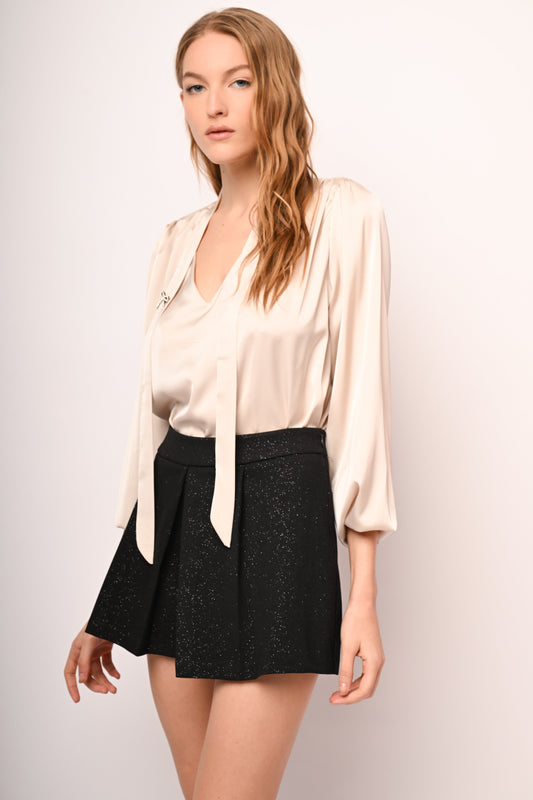 Glitter pleated skort