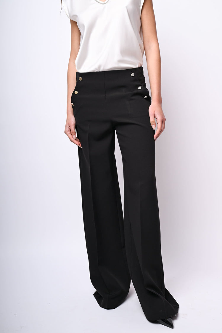 Jewel buttons sailor trousers