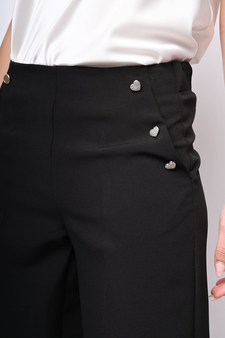 Jewel buttons sailor trousers
