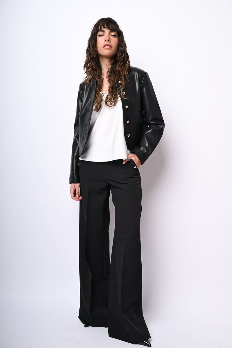 Jewel buttons sailor trousers