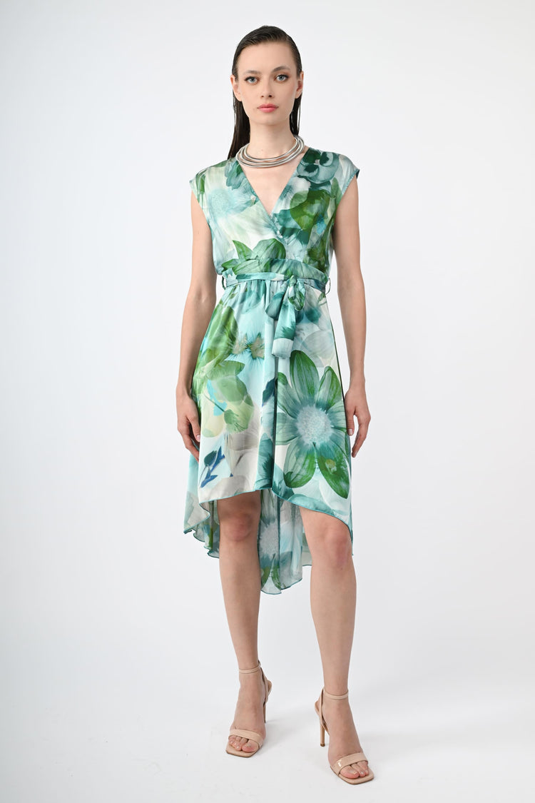 Floral print high-low dress