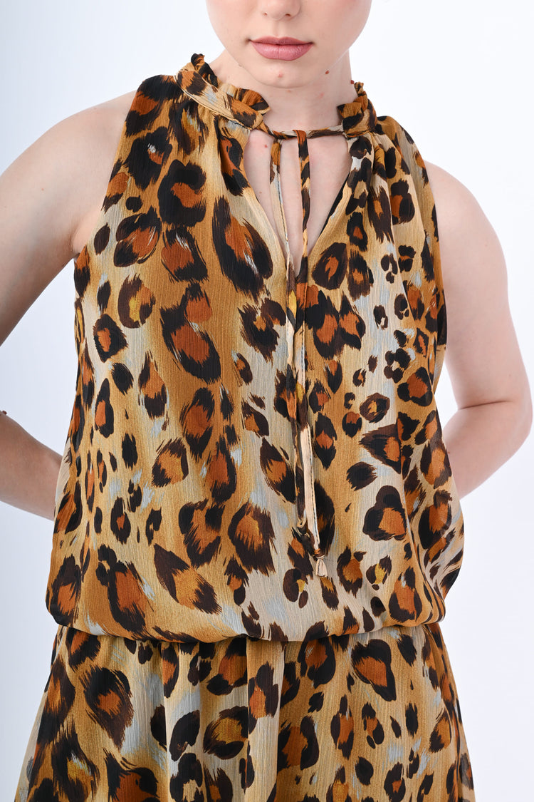 Leopard print mini dress
