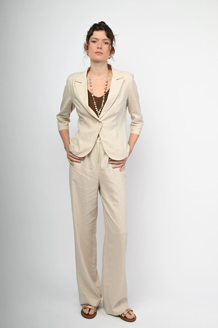 Linen and viscose trousers