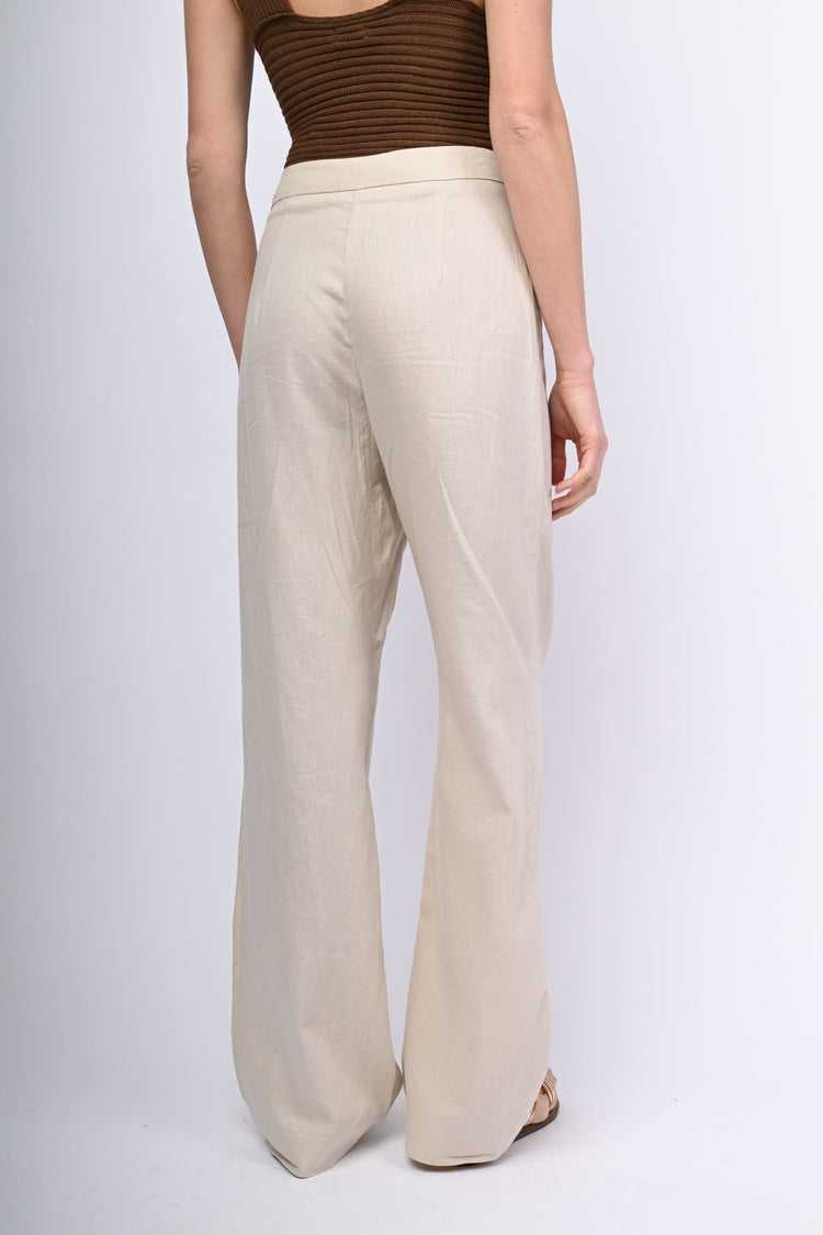 Linen and viscose trousers