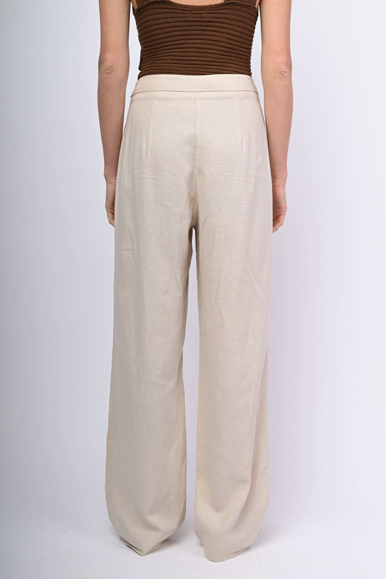 Linen and viscose trousers