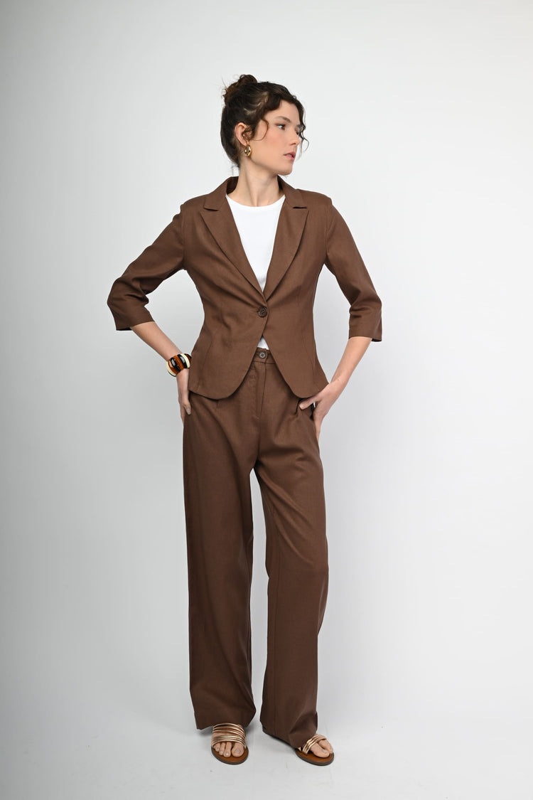 Linen and viscose trousers