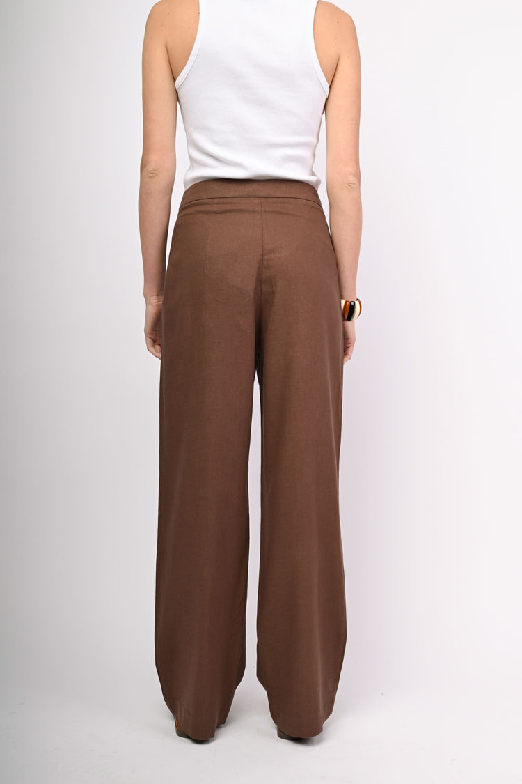 Linen and viscose trousers