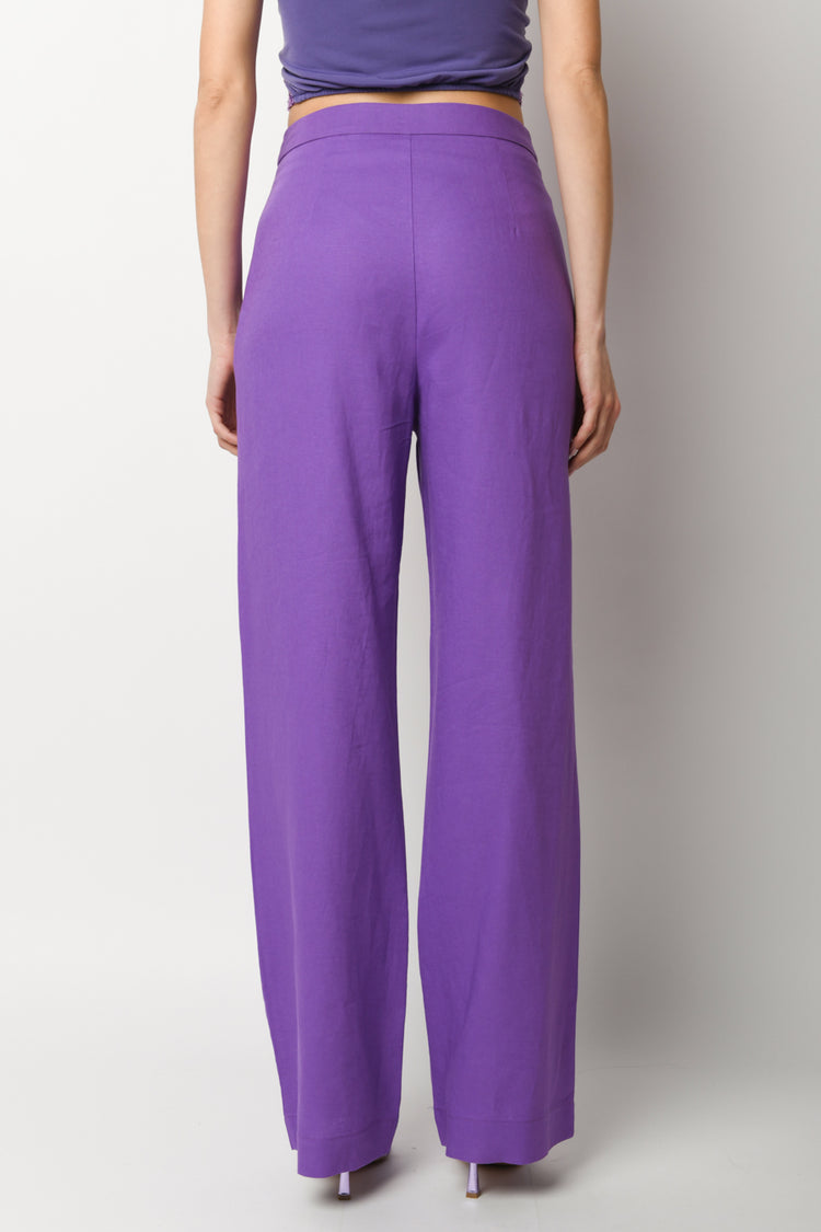 Linen blend trousers