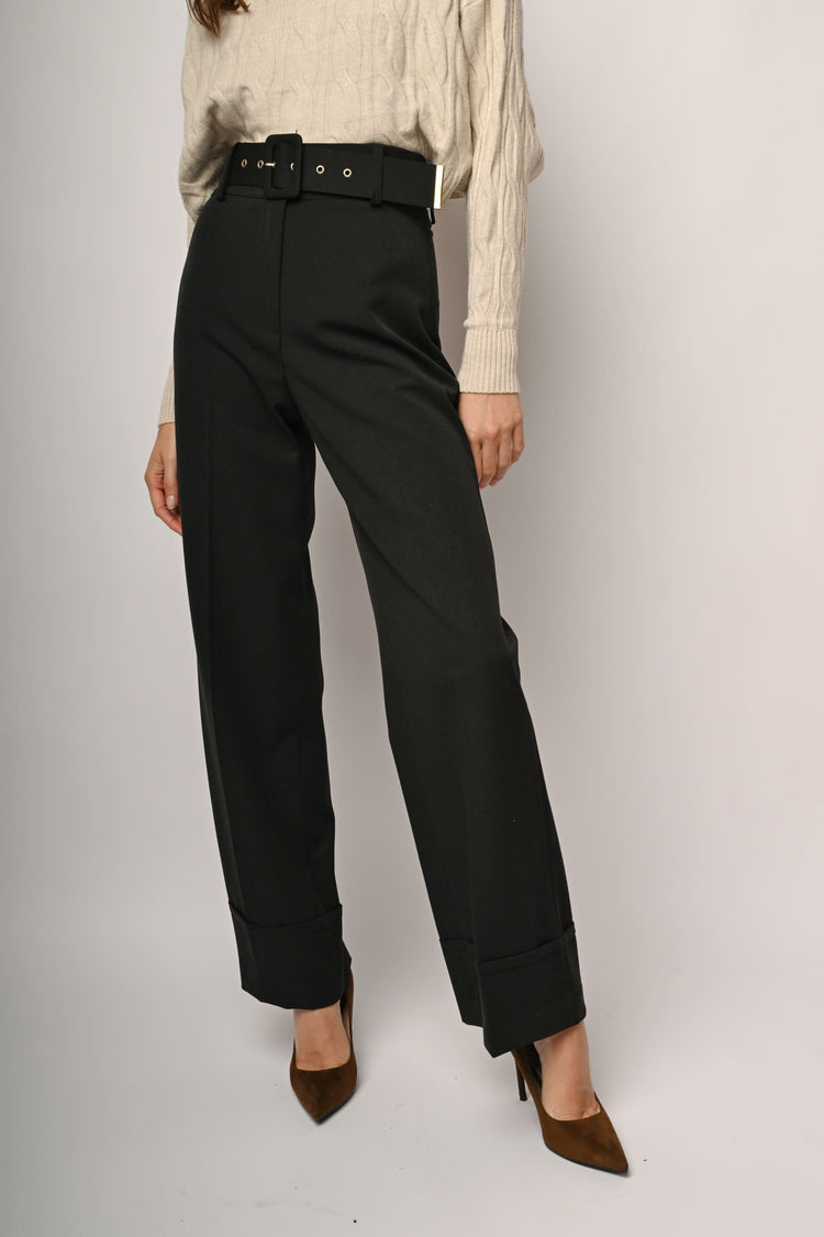 Belted palazzo pants