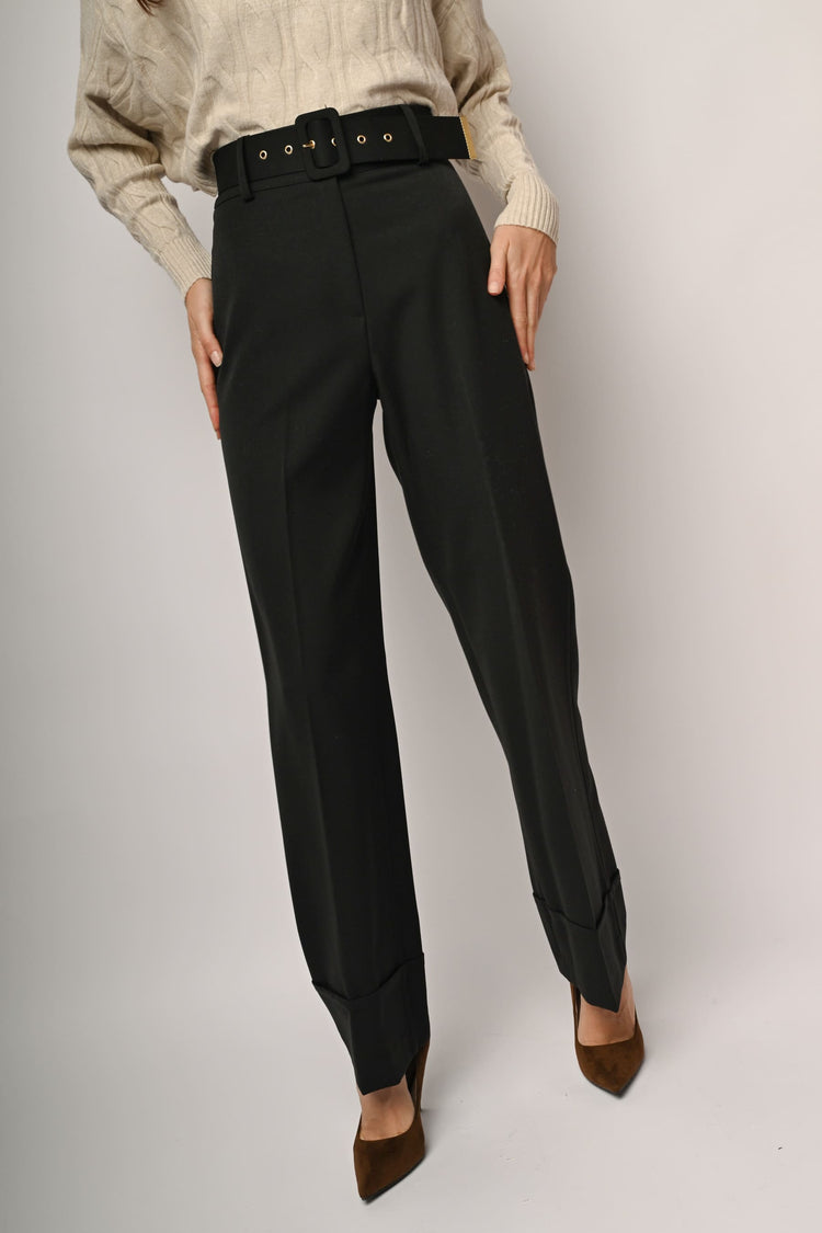 Belted palazzo pants