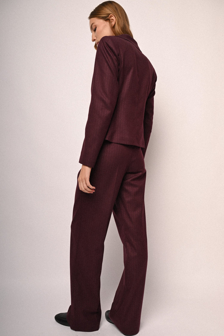 Lurex pinstriped wide-leg trousers